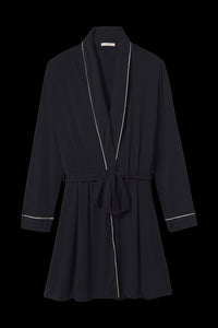 Gisele Tuxedo Robe in Black/Sorbet
