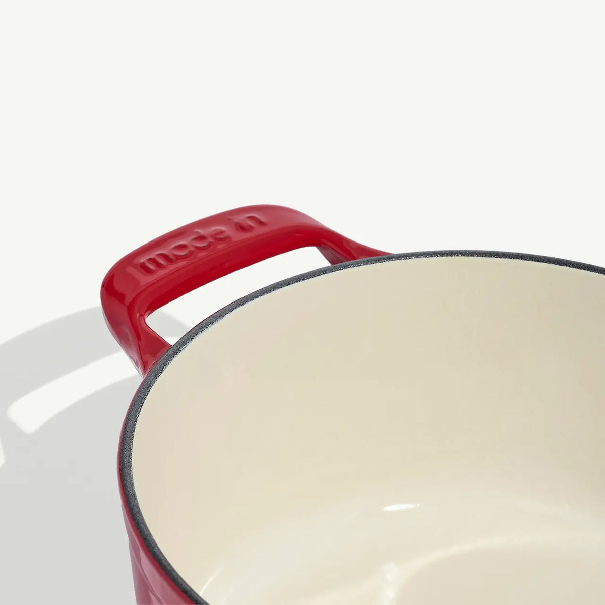 Enameled Cast Iron Saucepan in Made In Red