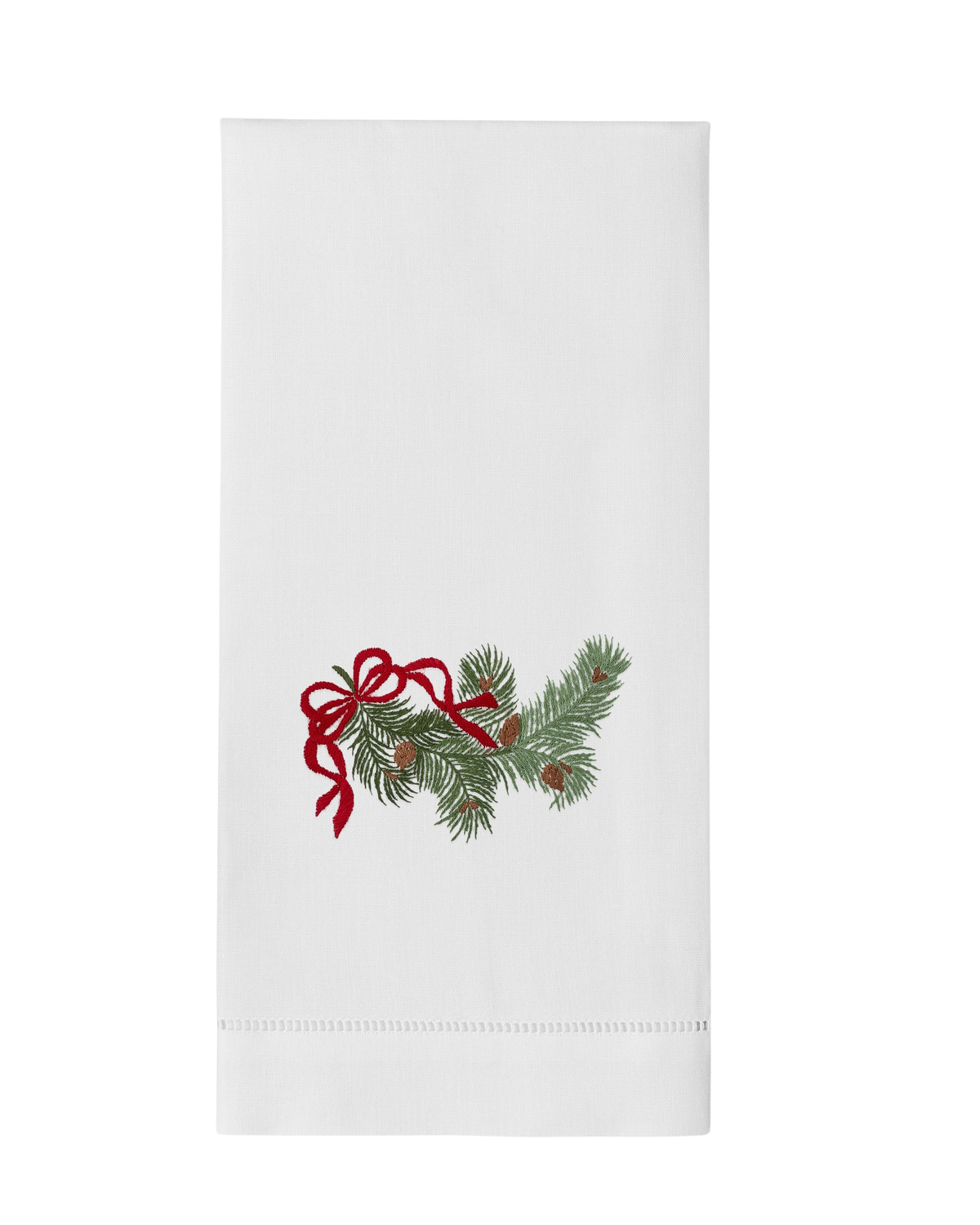 Pine Bough Ribbon Hand Towel
