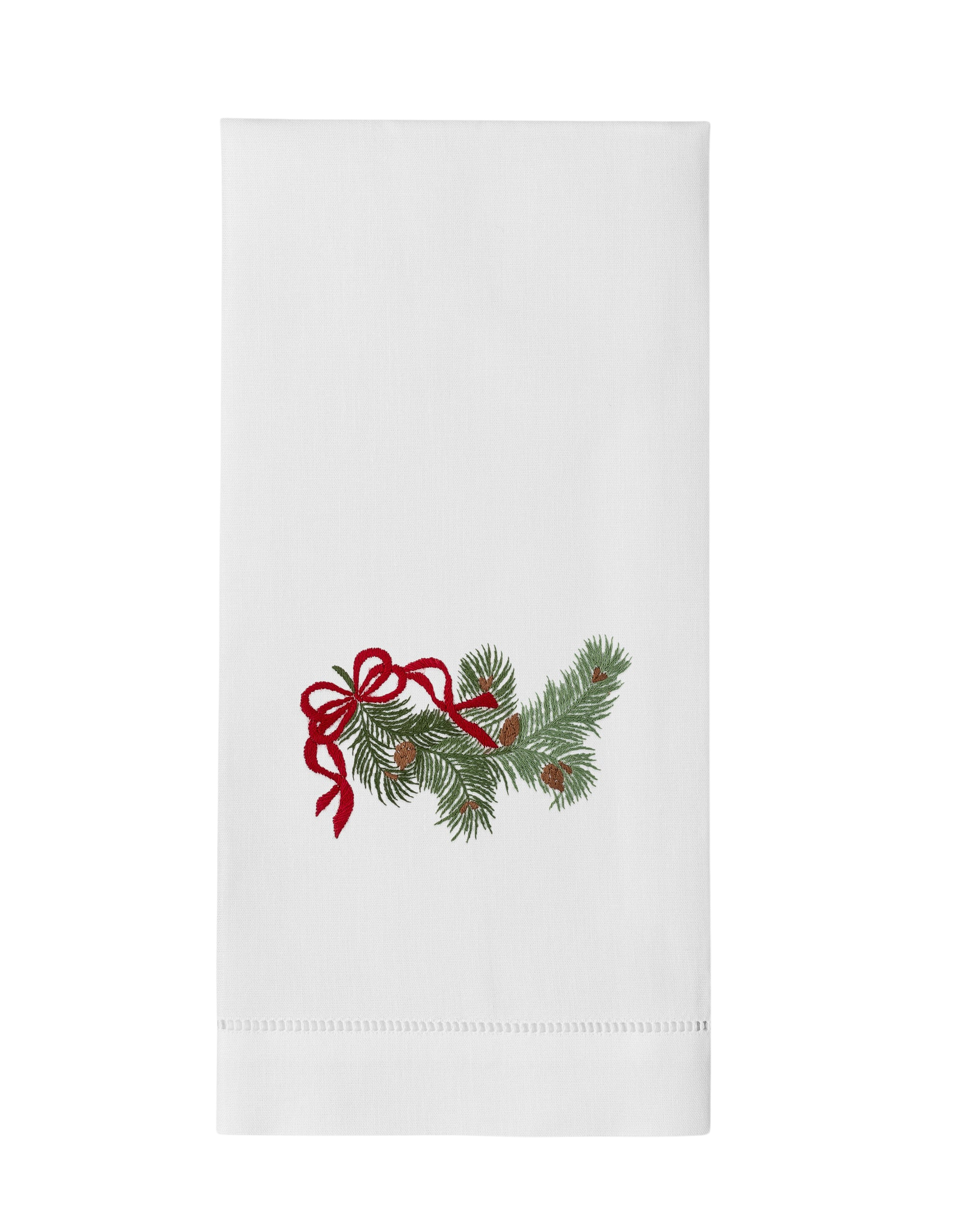 Pine Bough Ribbon Hand Towel