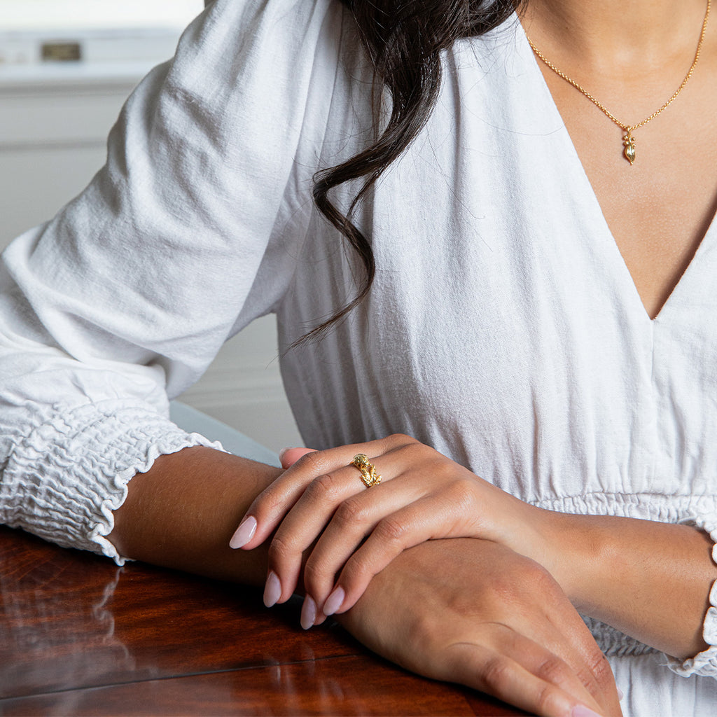 Meadow Ladybug Ring in Gold