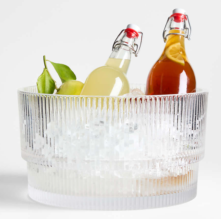 Atwell Ribbed Glass Beverage Tub