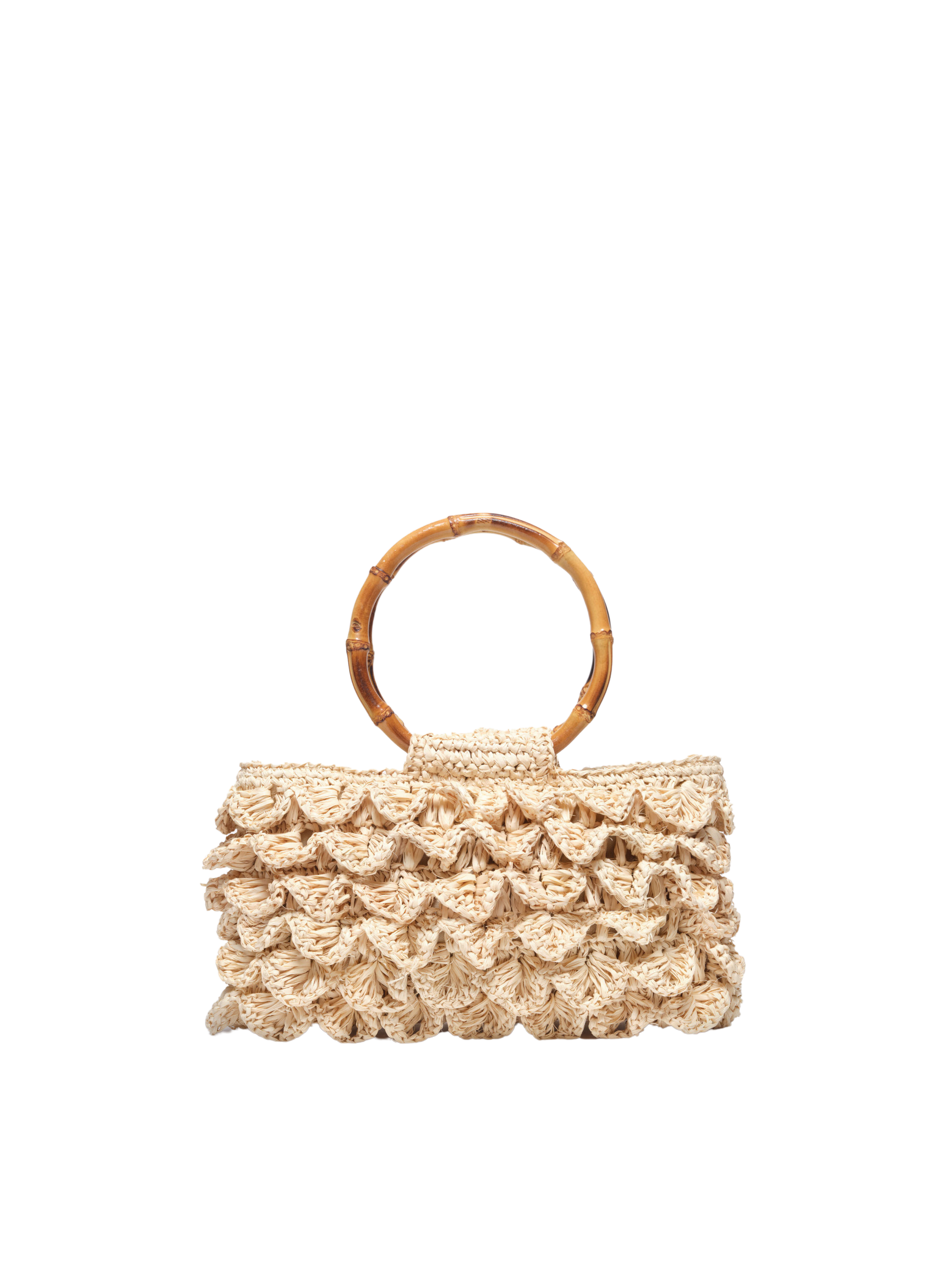 Maisel Ruffle Straw Mini Bag