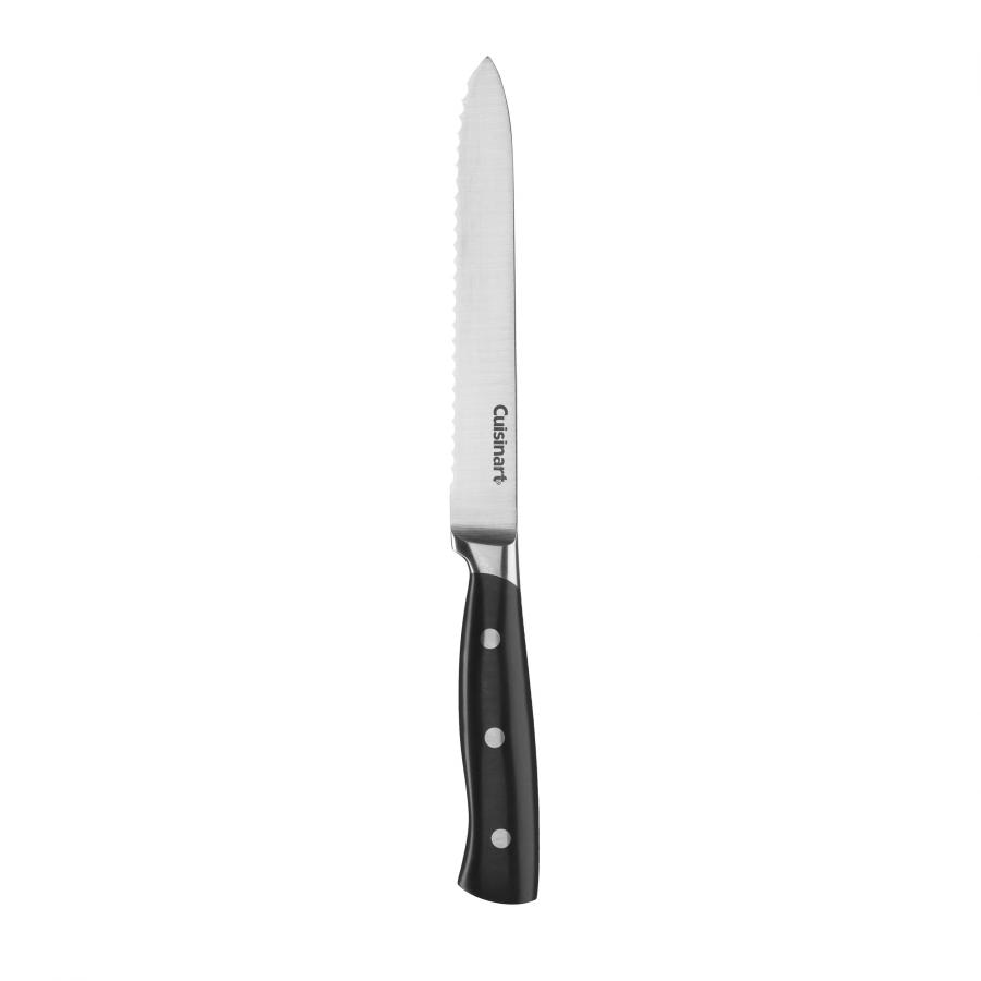 5" Serrated Utility Knife in Black Stainless
