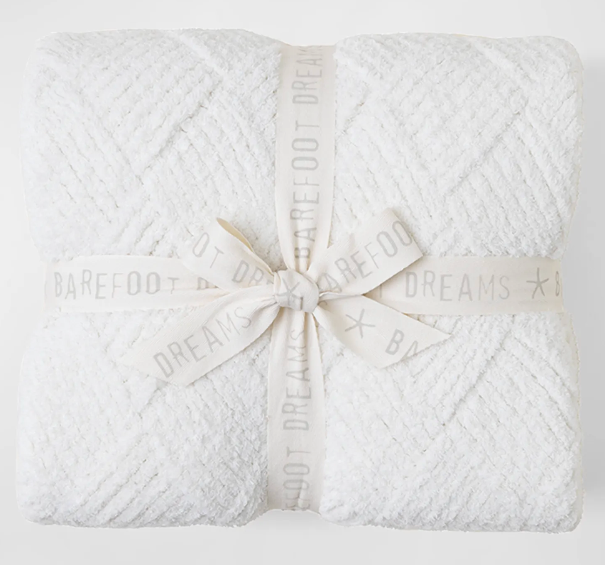 CozyChic Diamond Weave Blanket Cream