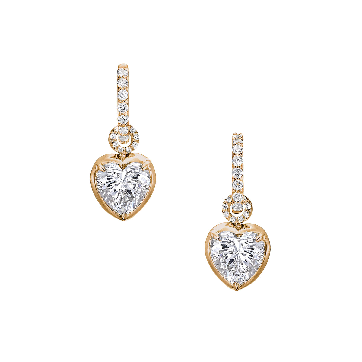 Heart Pendant Hoop Earrings