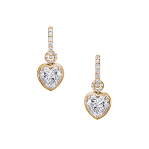 Heart Pendant Hoop Earrings