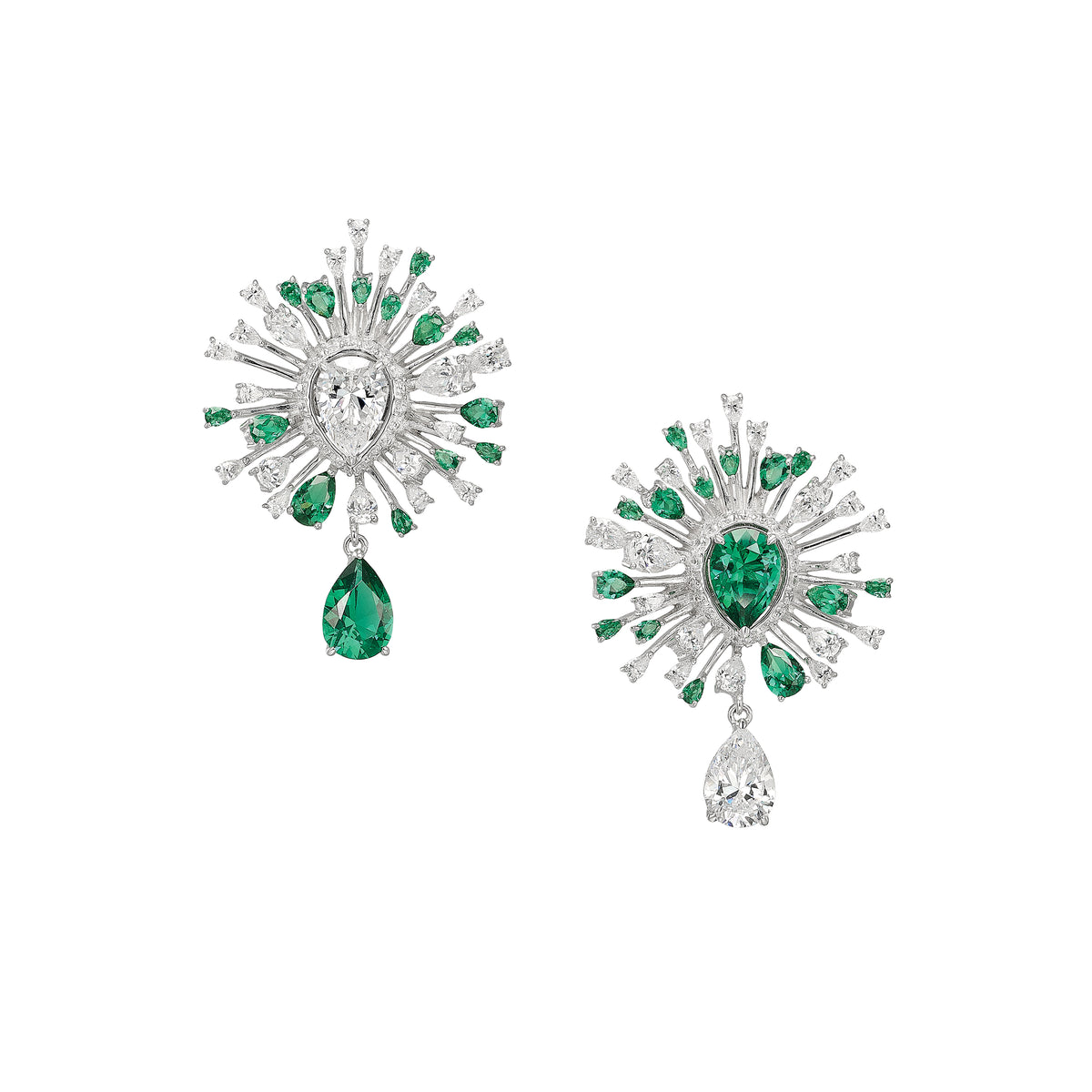 Emerald Mycelia Drop Earrings