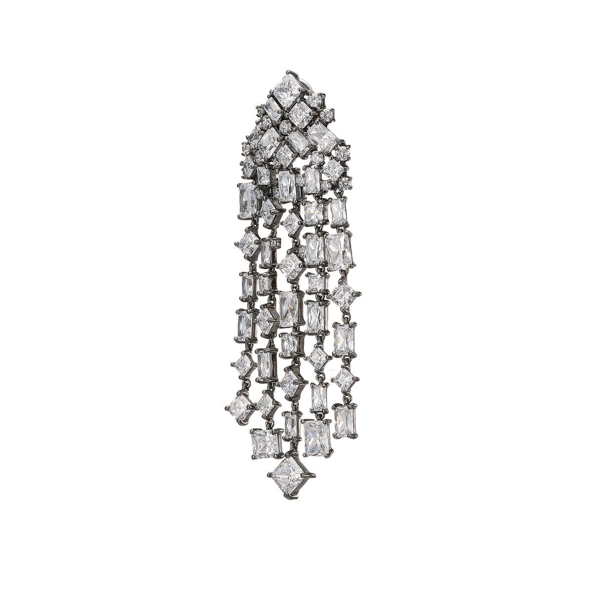 Silver Smoke Cascade Earrings