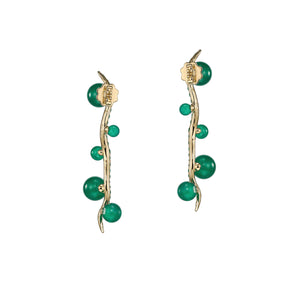 Emerald Blades of Grass Earrings