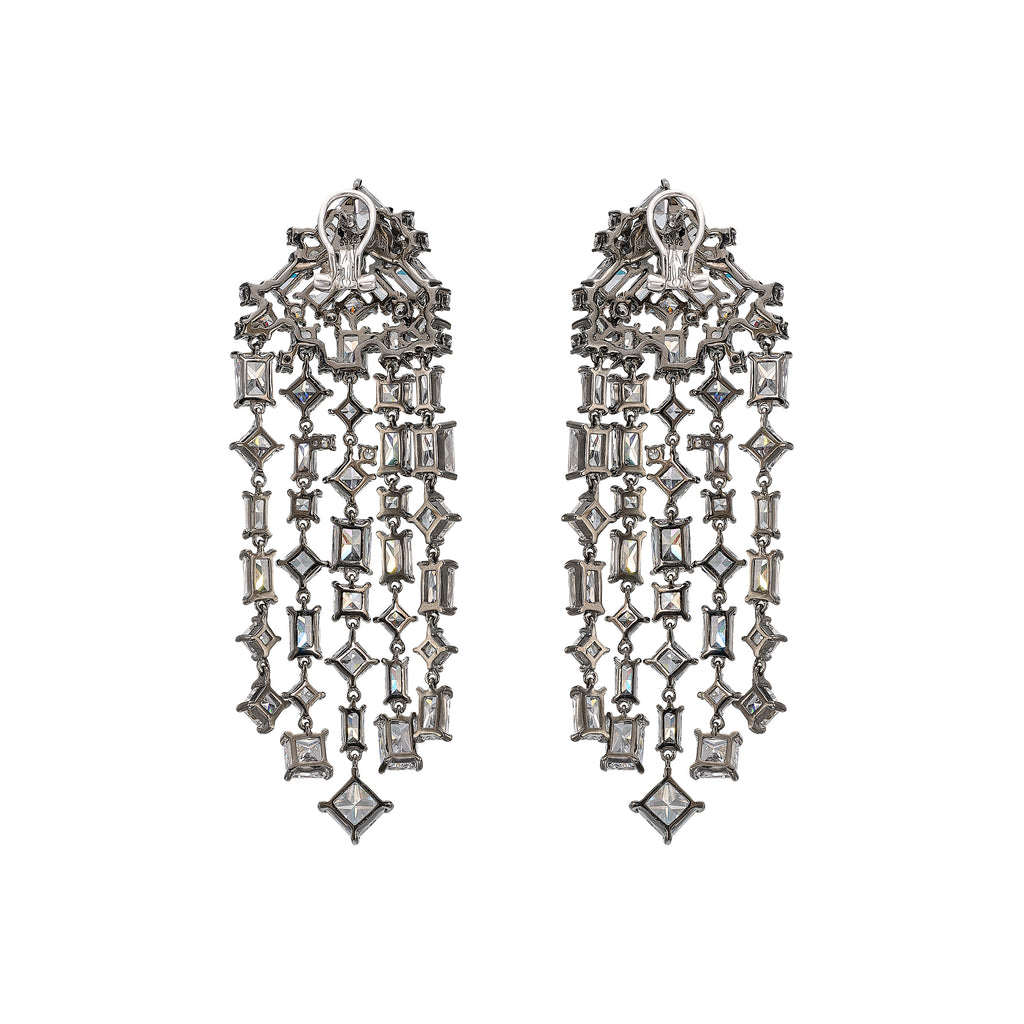 Silver Smoke Cascade Earrings