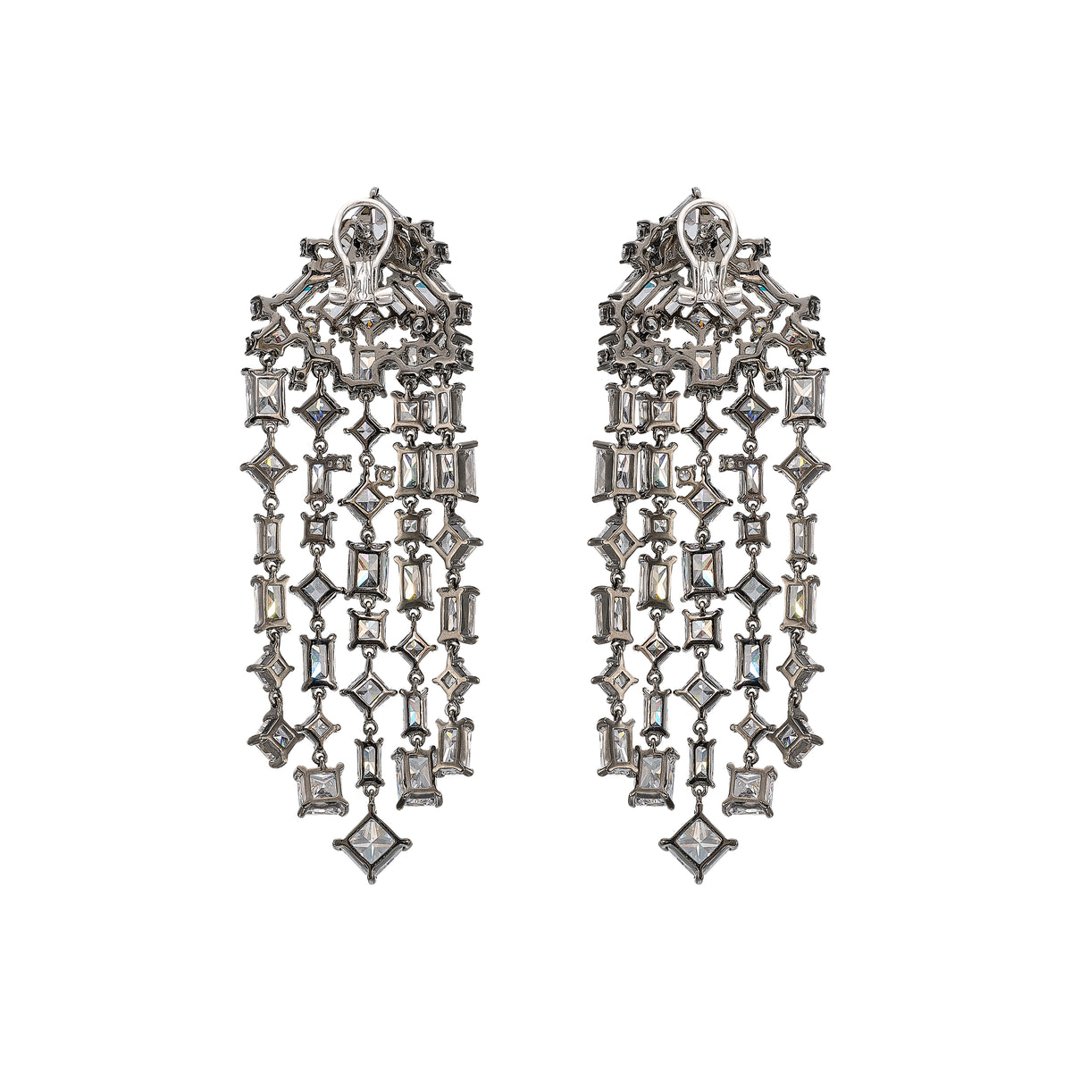 Silver Smoke Cascade Earrings