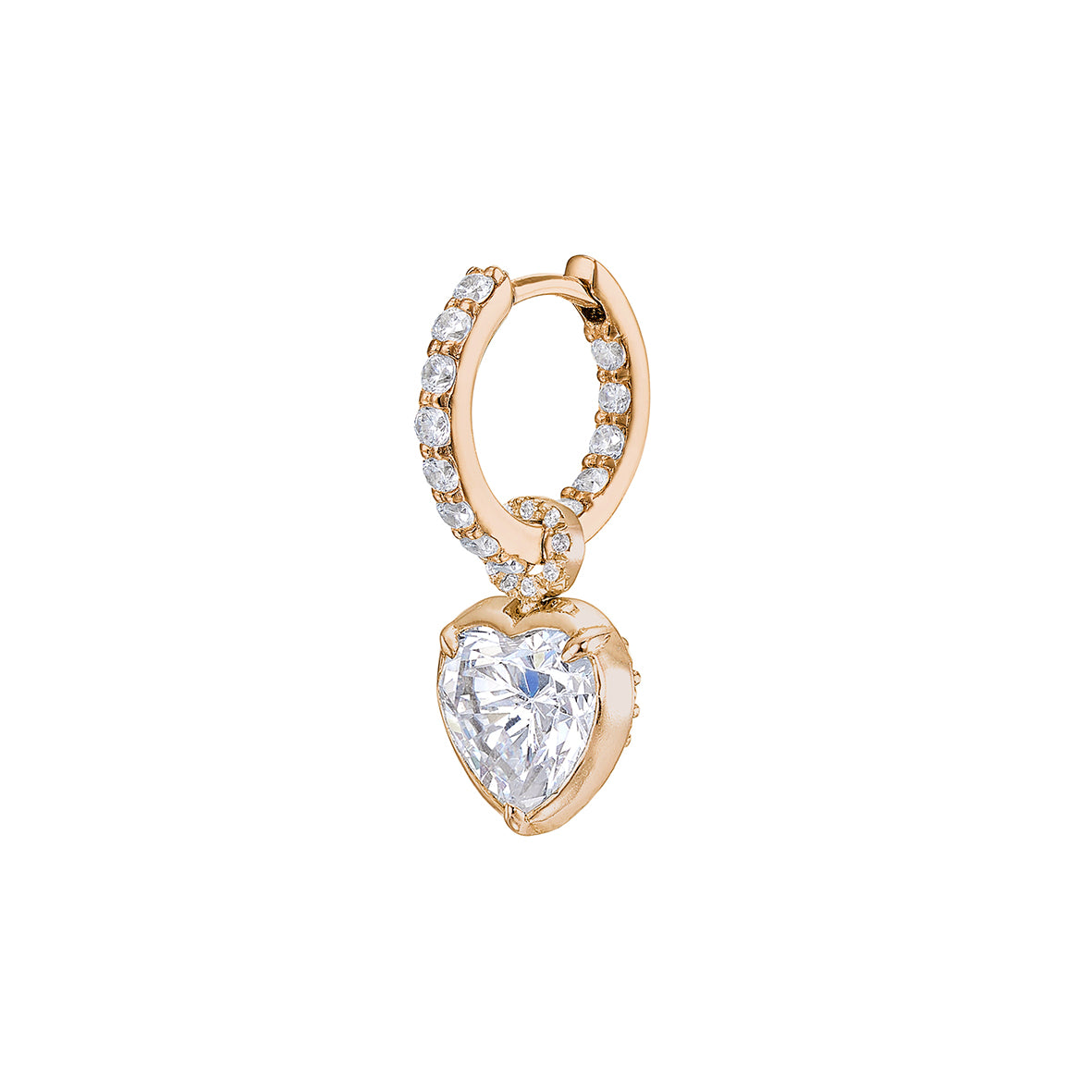 Heart Pendant Hoop Earrings