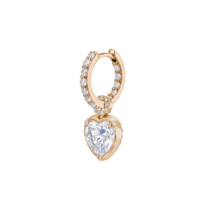 Heart Pendant Hoop Earrings