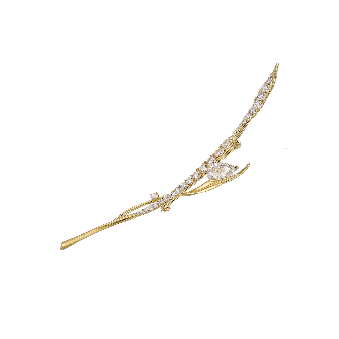 Diamond Blades of Grass Brooch