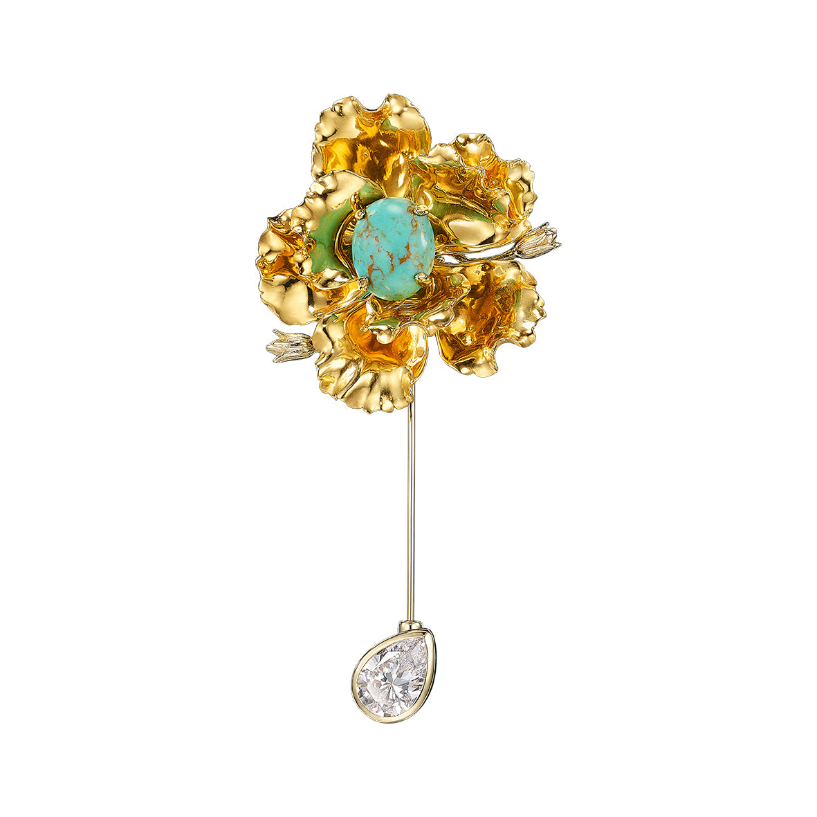 Turquoise Roi De Soleil Parrot Bloom Pin