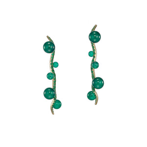 Emerald Blades of Grass Earrings