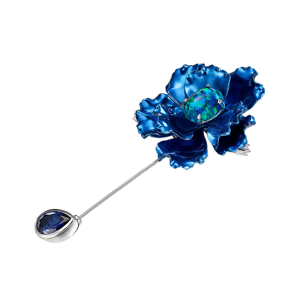 Midnight Opal Parrot Bloom Pin