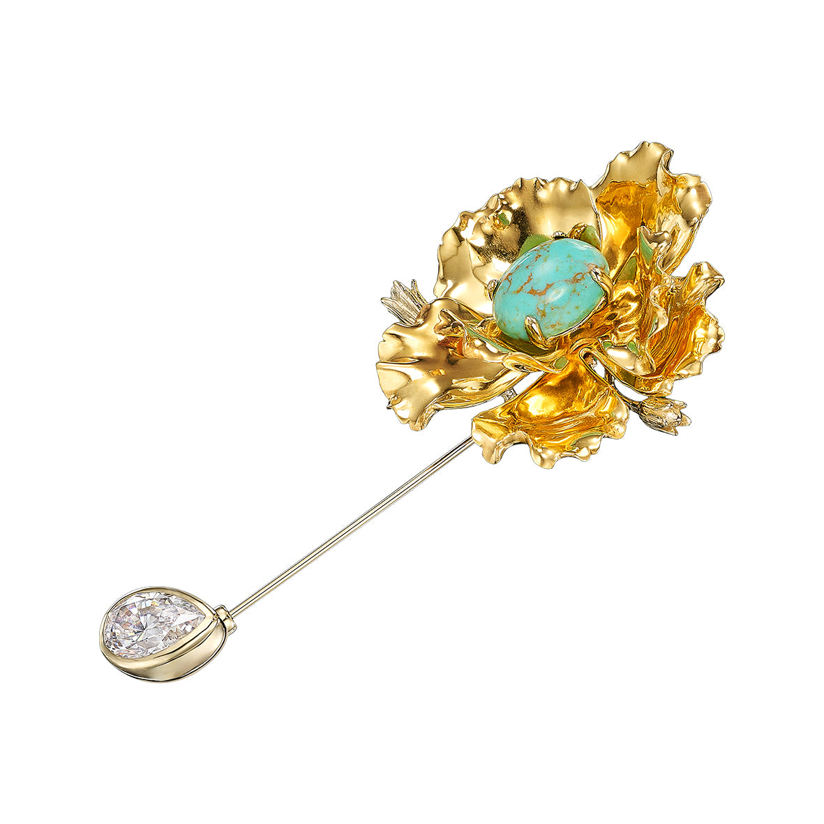 Turquoise Roi De Soleil Parrot Bloom Pin