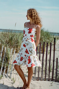 Georgia Dress in Red Hibiscus