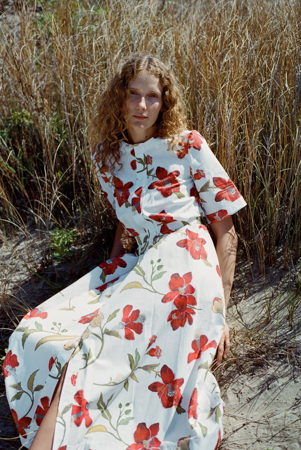 Sloan Dress in Red Hibiscus