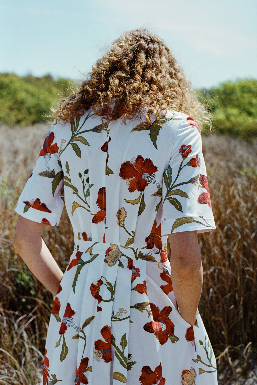 Sloan Dress in Red Hibiscus