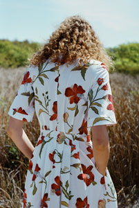 Sloan Dress in Red Hibiscus