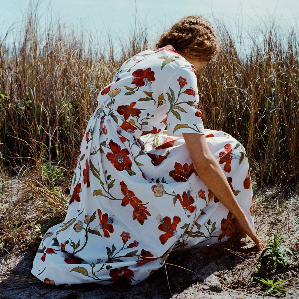 Sloan Dress in Red Hibiscus