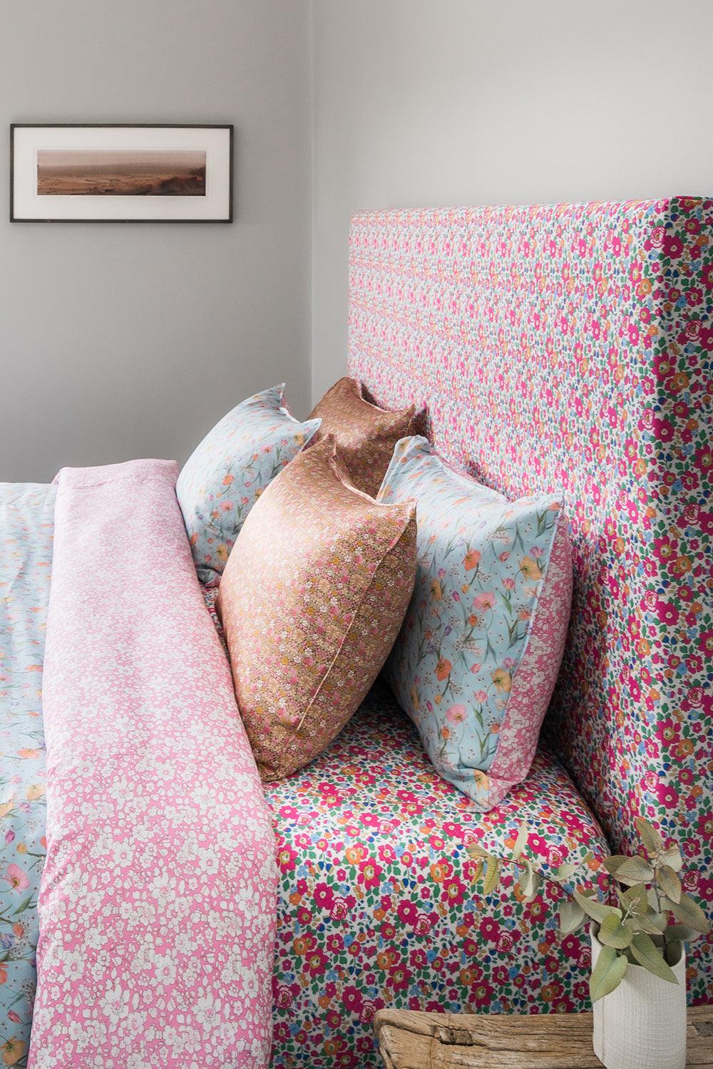 Fitted Sheet made with Liberty Fabric BETSY DEEP PINK - Coco & Wolf