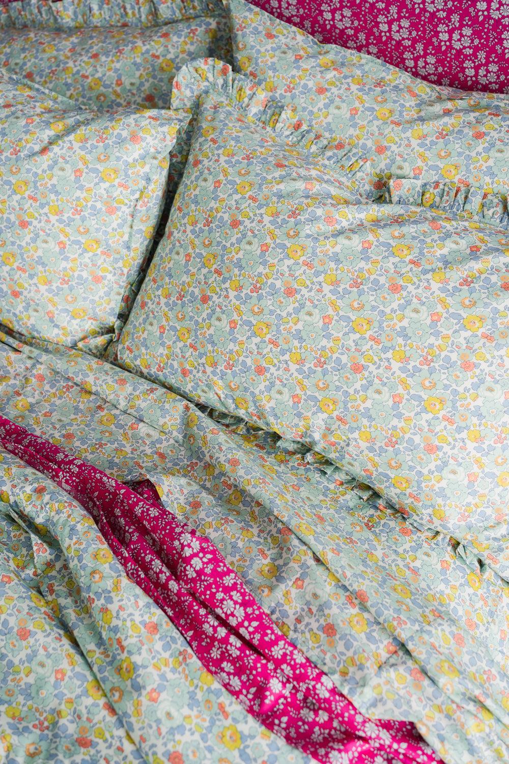 Fitted Sheet made with Liberty Fabric BETSY SAGE - Coco & Wolf