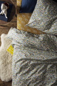 Fitted Sheet made with Liberty Fabric CAPEL MUSTARD - Coco & Wolf