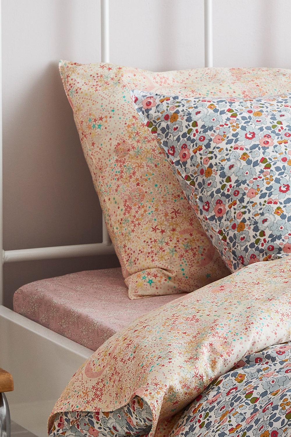 Fitted Sheet made with Liberty Fabric CAPEL PINK - Coco & Wolf