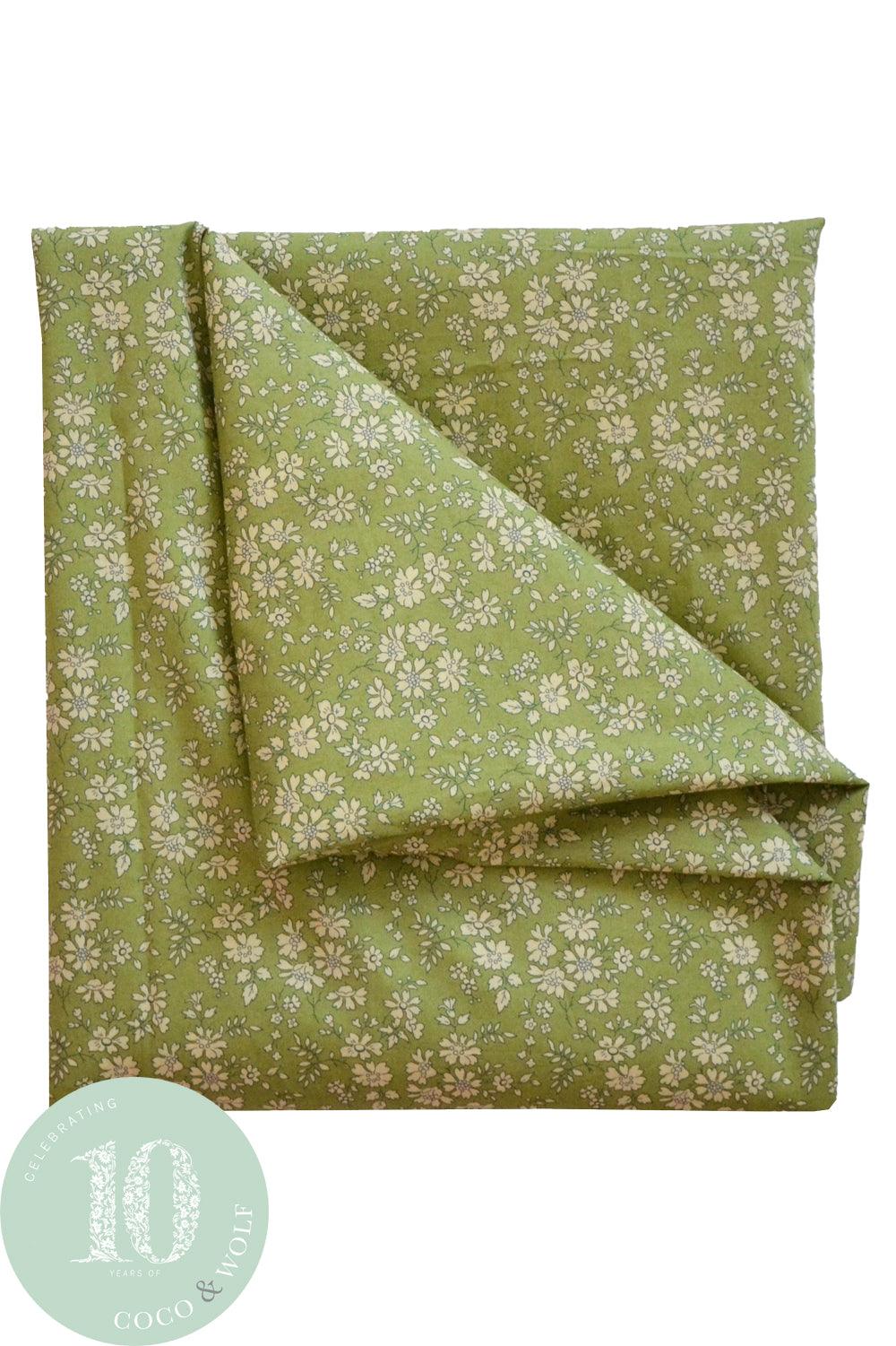 Flat Top Sheet made with Liberty Fabric CAPEL PISTACHIO - Coco & Wolf