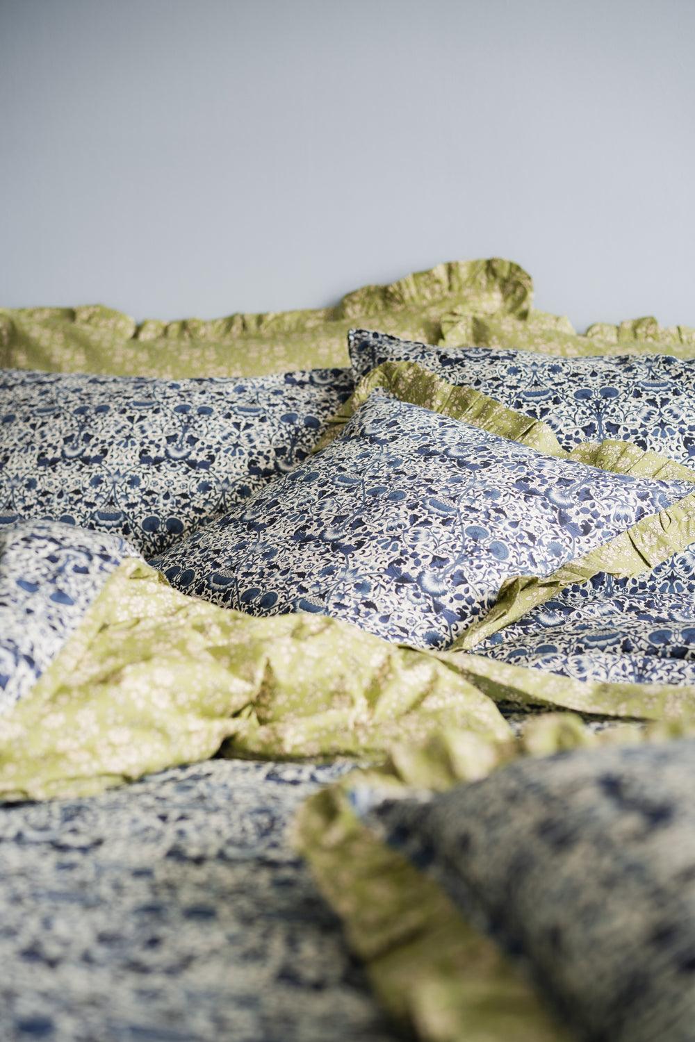 Flat Top Sheet made with Liberty Fabric CAPEL PISTACHIO - Coco & Wolf