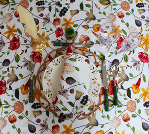 Flat Flower Napkins (4) Burgundy Fall Thanksgiving Dining Table Setting Chefanie 