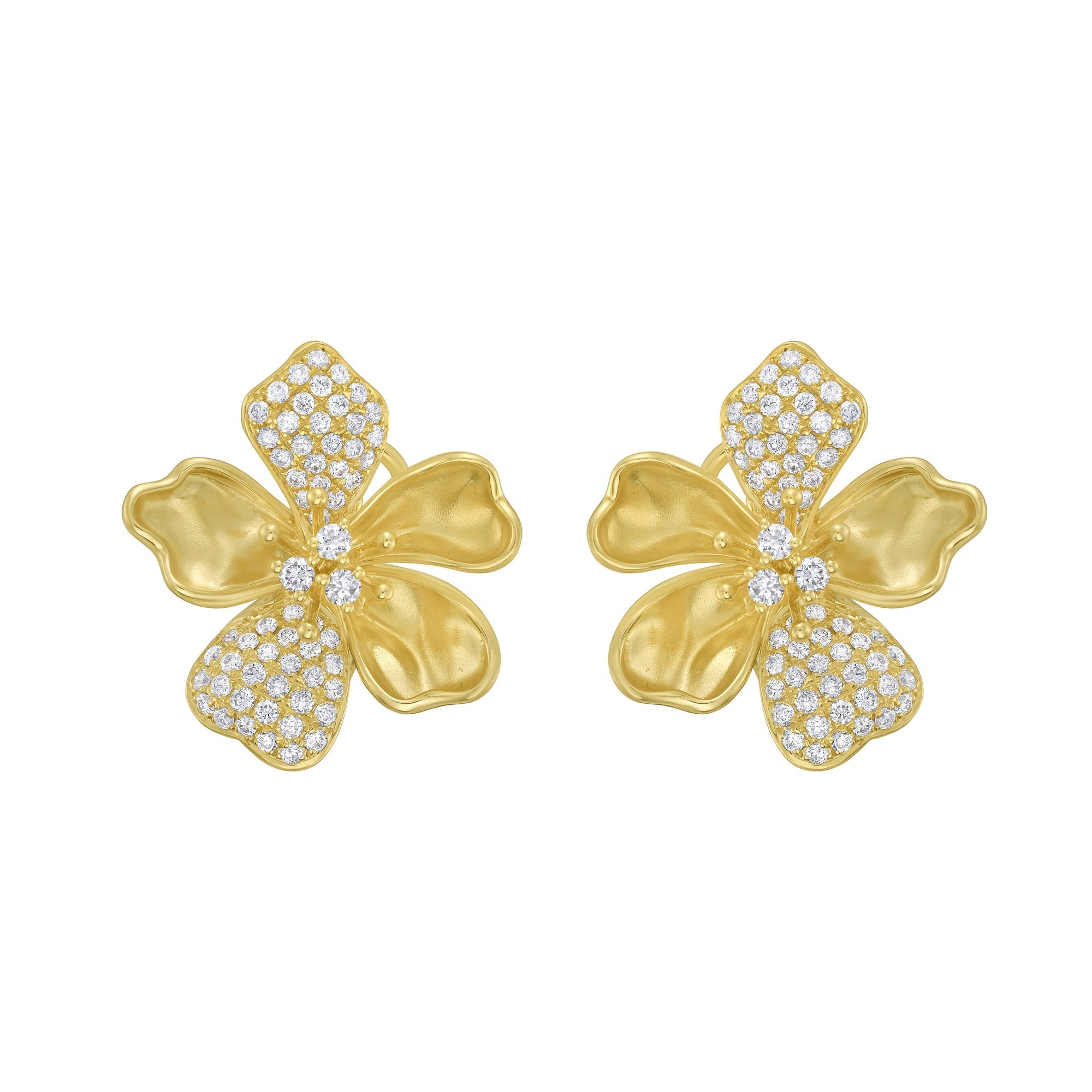 Fleur Diamond Stud Earrings - Jewelry - RUCHI New York