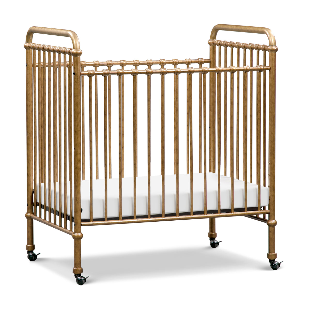 Abigail 3-in-1 Convertible Mini Crib in Vintage Gold