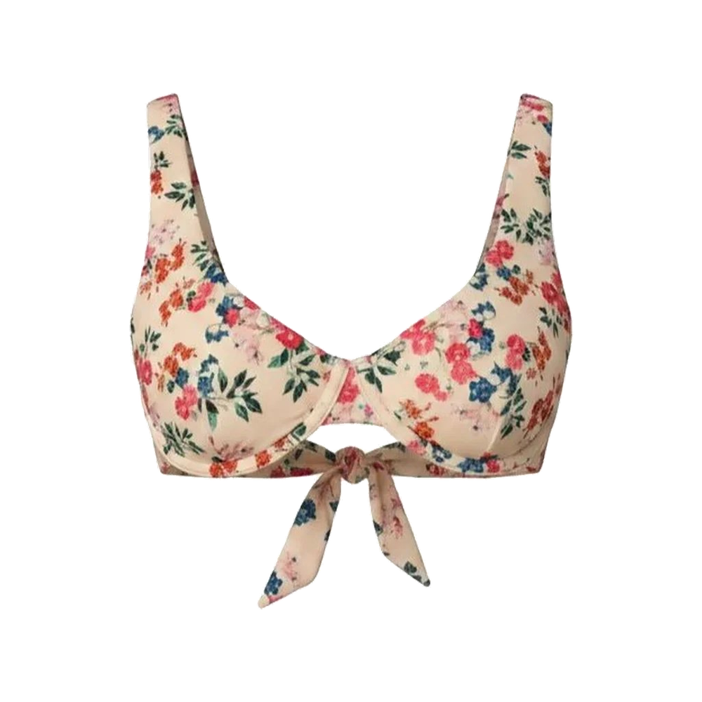The Verda Bikini Top Eco Nylon in Riviera Floral