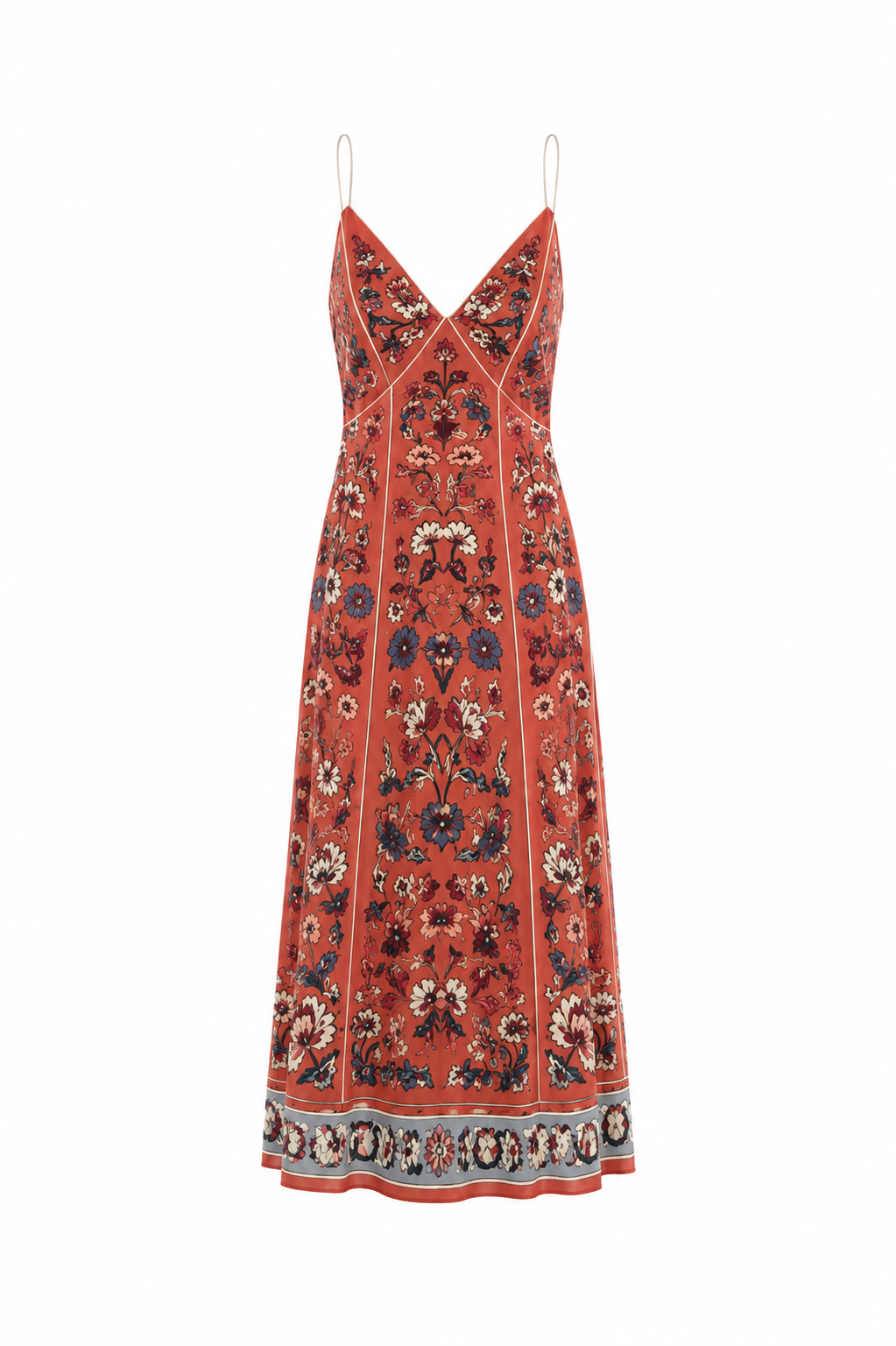 Floral Beauty Tapestry Blush Pink Maxi Slip Dress