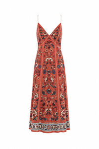 Floral Beauty Tapestry Blush Pink Maxi Slip Dress