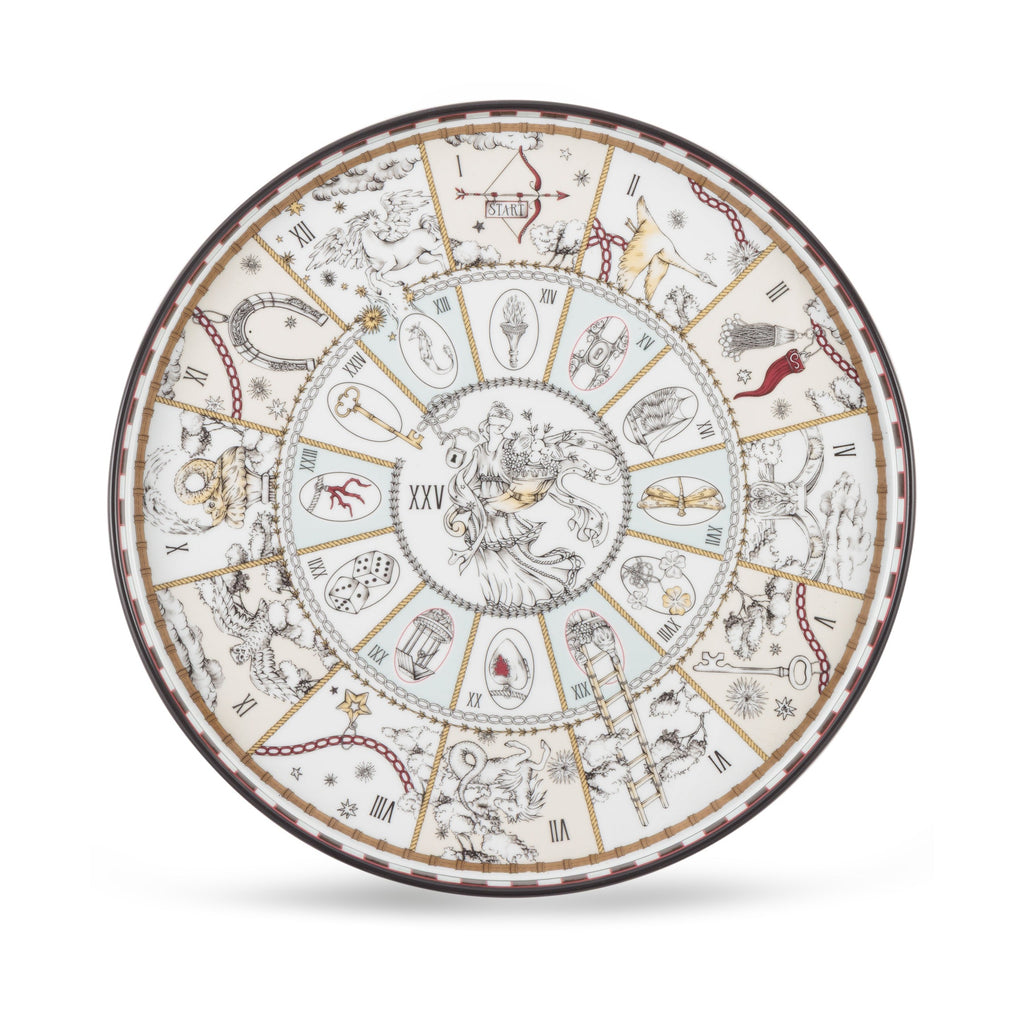 Fortunae Round Tray with Game of the Goose design