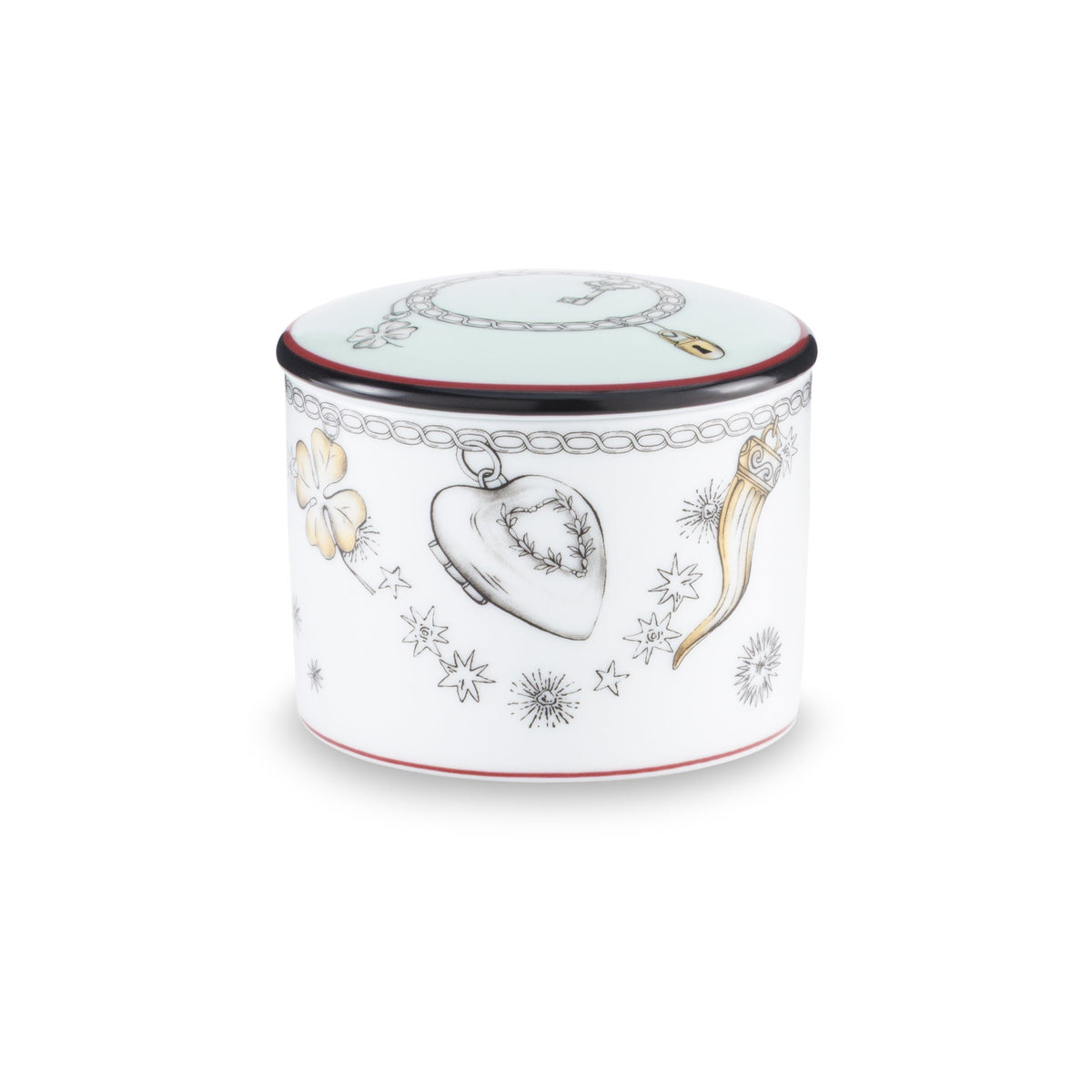 Fortunae Small Trinket Box with lid and illustrated heart motif