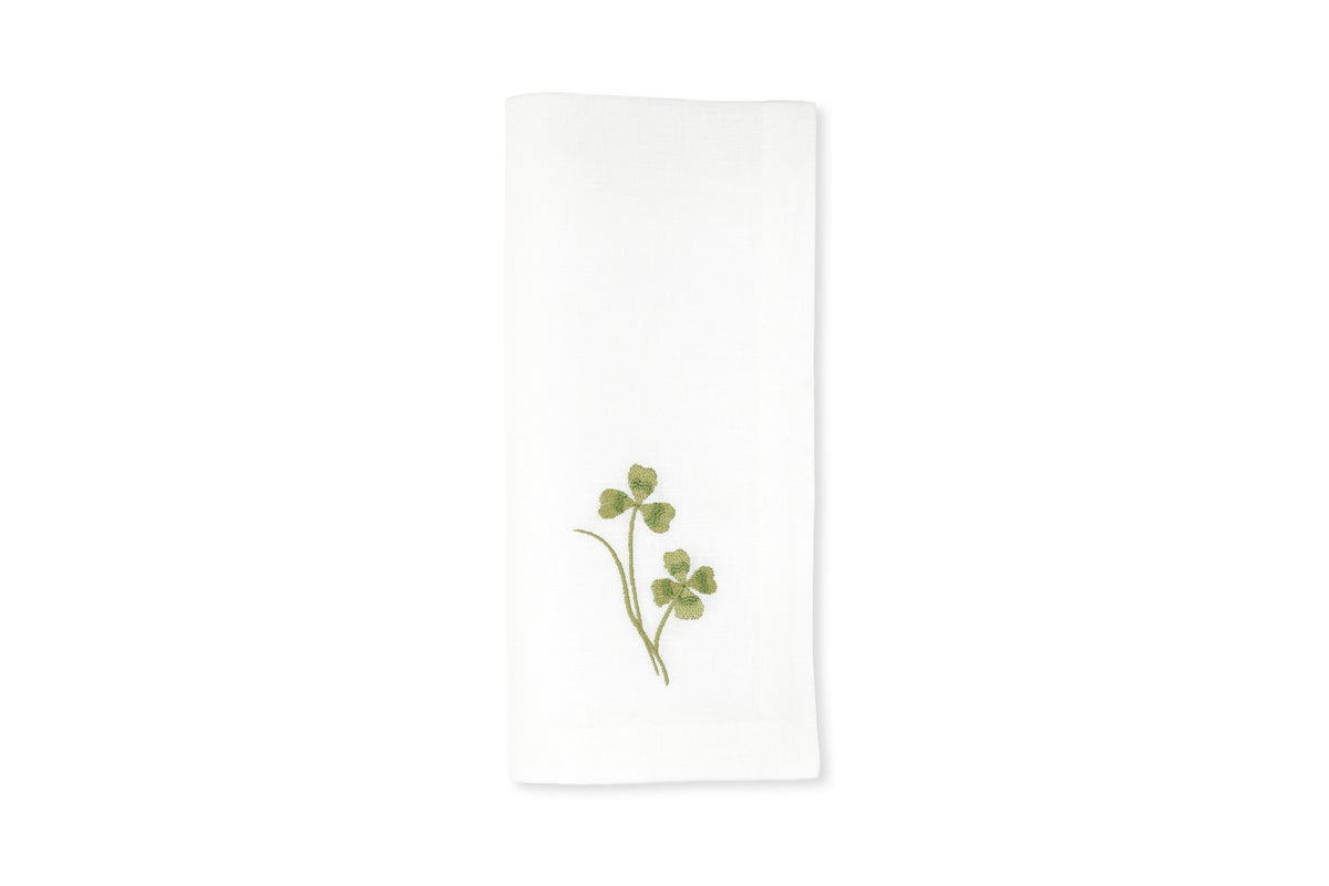 Four Leaf Clover Napkin in Light Green, Set of 2