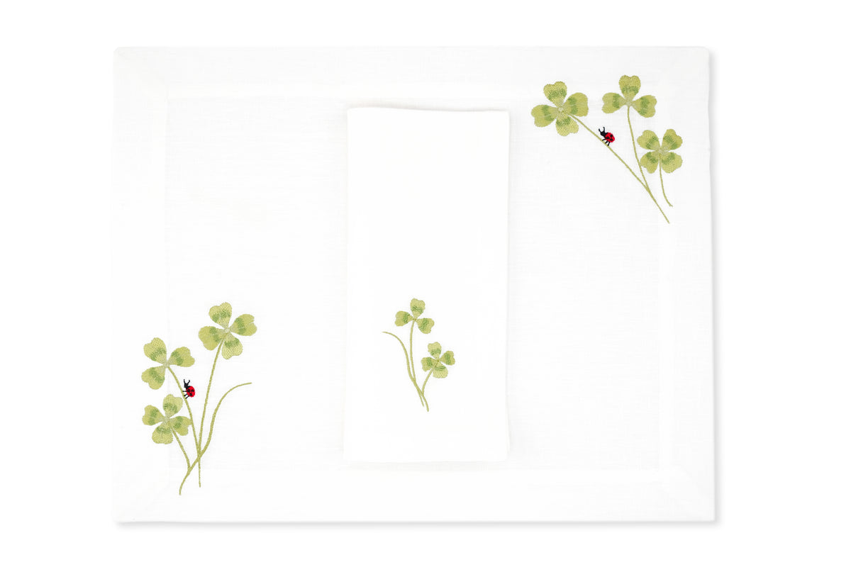 Four Leaf Clover Collection in Light Green, Set of 2