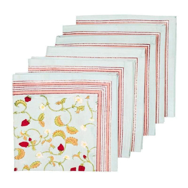 Fraises des Bois Napkins, Set of 6