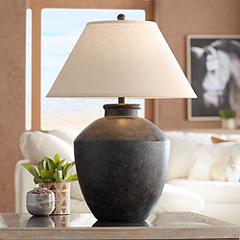 Black Terracotta Jar Table Lamp