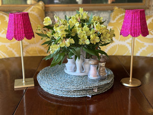 Small Seagrass Shade Cover Scalloped in Fuchsia