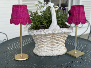 Small Seagrass Shade Cover Scalloped in Fuchsia