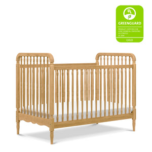 Liberty 3-in-1 Convertible Spindle Crib with Toddler Bed Conversion Kit in Honey
