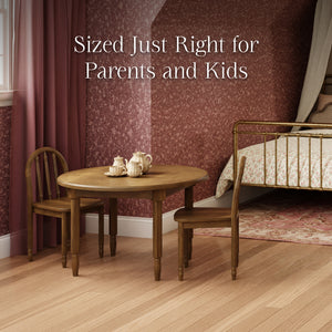 Liberty Play Table & Spindle Chairs Set in Natural Walnut
